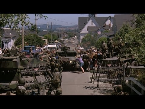 USA Virus Attack- Outbreak (1995) Movie USA Army Lock-down Scene.