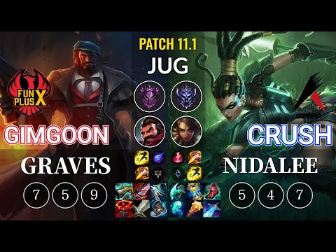 FPX GimGoon Graves vs ASP Crush Nidalee Jungle - KR Patch 11.1