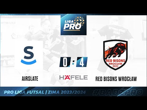 Skrót | airSlate - Red Bisons Wrocław 0:4, Sezon Zima - Futsal 2024, Häfele PRO Liga, 10.12.2023