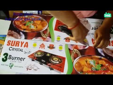Unboxing and review of surya glass automatic gas stove with ...