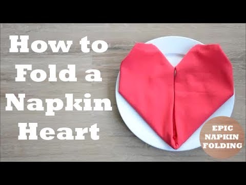 How to Fold a Heart Napkin - 1 minute tutorial - Episode 8