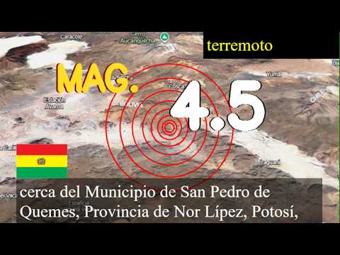 Terremoto cerca del municipio de San Pedro de Quemes, provincia de Nor Lípez, Potosí, Bolivia actua