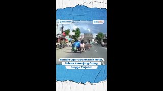Download lagu Remaja Ugal ugalan Naik Motor Tabrak Keranjang Ora... mp3