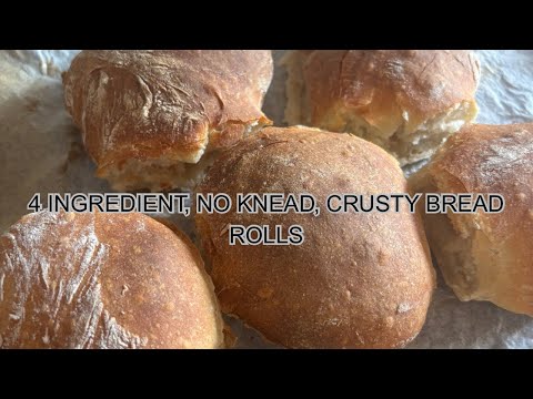 4 Ingredient No-Knead Crusty Bread Rolls| Beginner Friendly 