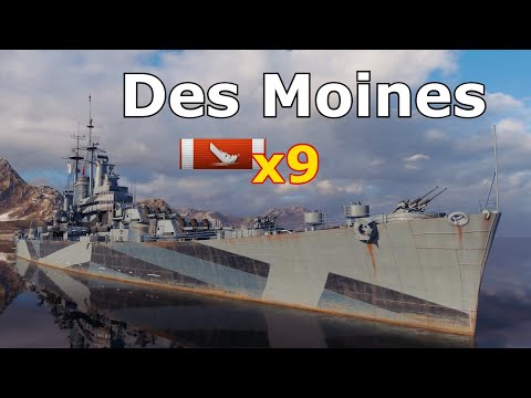 World of WarShips Des Moines - 9 Kills 236K Damage