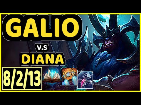 GALIO vs DIANA - 8/2/13 KDA MID GAMEPLAY - EUW Ranked GRANDMASTER