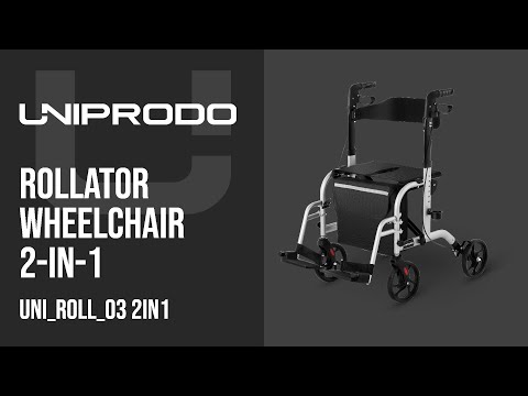 video - Rollator Wheelchair 2-in-1 - silver - 120 kg