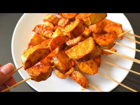 How to Make Delicious Kamote Que | Kamote Que Recipe | Caramelized Sweet Potato on Bamboo Stick
