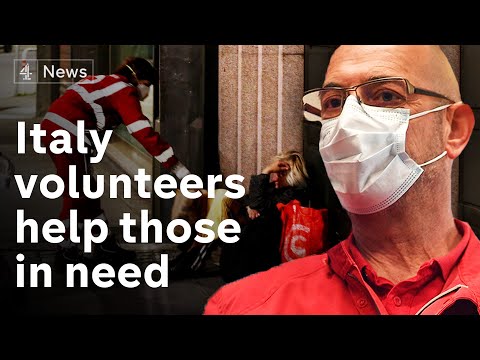 意大利志願者冒著生命危險為病人和孤立的人服務 (Italian volunteers risk lives for the sick and isolated)