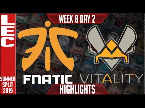 FNC vs VIT Highlights | LEC Summer 2019 Week 8 Day 2 | Fnatic vs Vitality