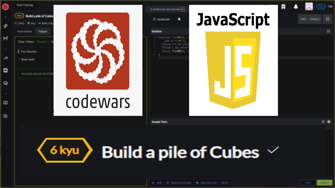 [ 6 kuy ] Build a pile of Cubes / codeWars / javaScript .