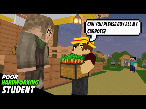 POOR HARDWORKING STUDENT SAD STORY - MINECRAFT MONSTER SCHOOL ANIMATION
