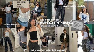 BACK TO SCHOOL SHOPPING HAUL 🛒📁 fall pinterest aesthetic, try-on, school supplies