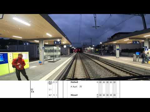 Cab ride Langenthal to Wolhusen into night - Führerstandsmitfahrt Langenthal nach Wolhusen