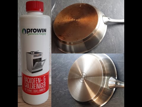 Pfannenboden reinigen mit dem proWIN Backofen- & Grillreiniger