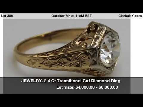 JEWELRY. 2.4 Ct Transitional Cut Diamond Ring.