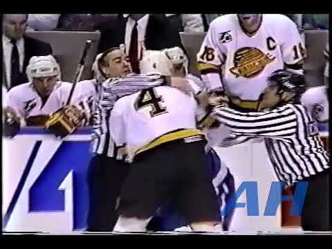 NHL Jan. 21, 1992 Kevin Kaminski,QUE v Gerald Diduck,VCR Quebec Nordiques Vancouver Canucks