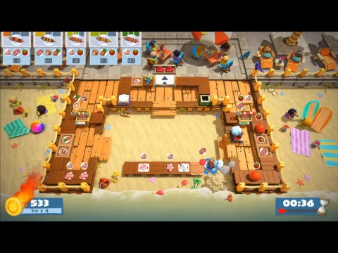 Nintendo Switch - Overcooked 2; SURF n TURF 1-4 2* Nailed It Finally!