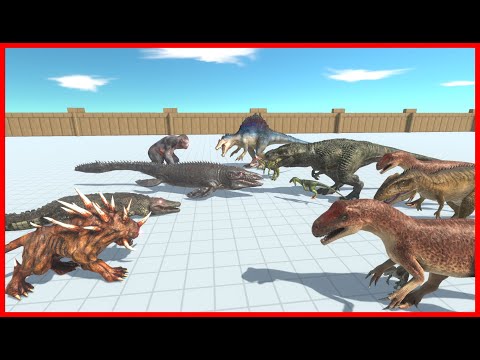 GORO,PURUSSAURUS,MOSASAURUS,HELLHOUND VS FACTIONS - ANIMAL REVOLT BATTLE SIMULATOR