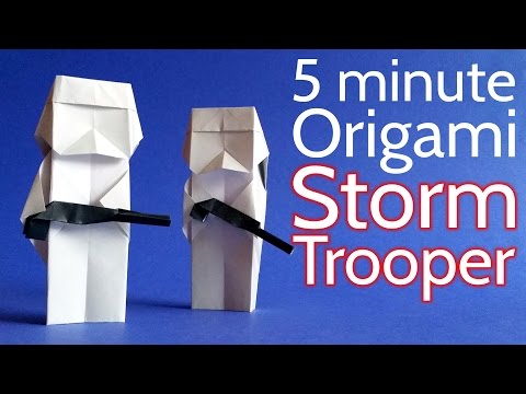 How to Make an Origami Stormtrooper from Star Wars in 5 minutes - Tutorial (Stéphane Gigandet)
