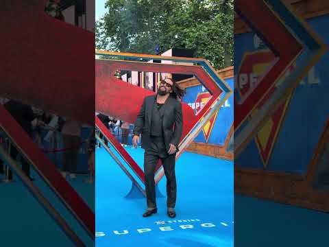 Jason Momoa makes an entrance in London for SUPERGIRL