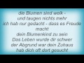 Rosenstolz - Blumenkind Lyrics