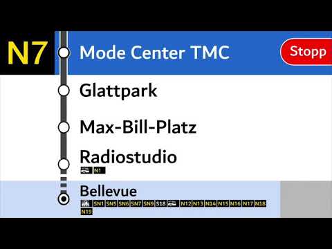 VBZ/ZVV Nachtnetz Ansage N7 Hst. Glattbrugg, TMC
