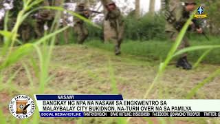 Bangkay ng NPA na nasawi sa engkwentro sa Bukidnon na-turn over na sa kanyang pamilya