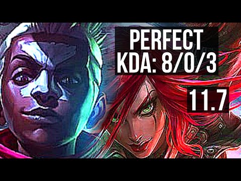 EKKO vs KATARINA (MID) | 8/0/3, 69% winrate, Legendary | KR Challenger | v11.7