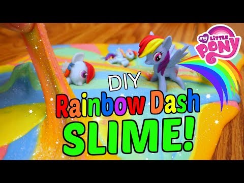 🌈DIY MY LITTLE PONY RAINBOW DASH SLIME! MLP Glitter Sparkles Slime🌈 Video