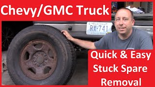 Chevy Truck Quick and Easy Stuck Spare Tire Removal
