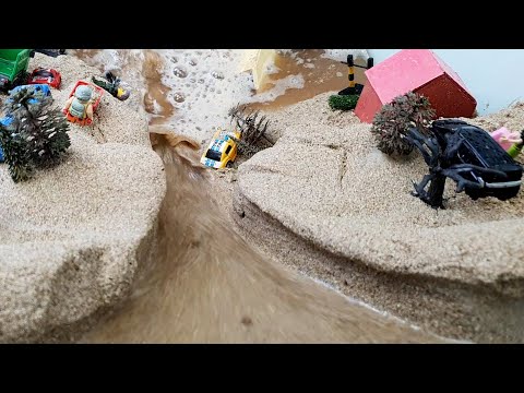 Crowded Village Flood Disaster - Diorama Dam Breach