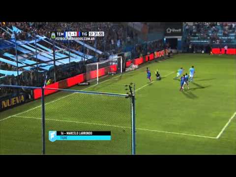 Gol de Larrondo. Temperley 1 - Tigre 1. Fecha 4. Primera División 2015. FPT.