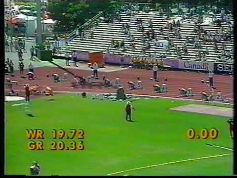 1994 Victoria, Commonwealth Games 200m +1.5w 19.97 Frankie Fredericks  26.8.94