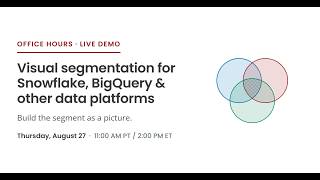 Visual Segmentation Live on Snowflake Data | 4TM Office Hours August 2026