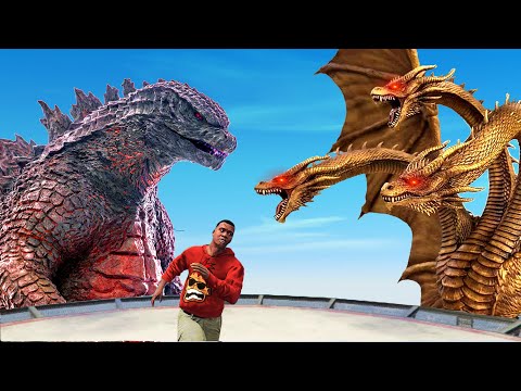 GODZILLA AND BIG KONG VS KING GHIDORAH (PART 10 - FINALE) in GTA 5 | THELOUDDUDE