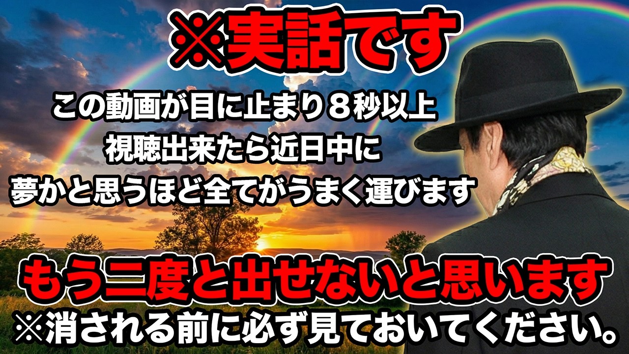 【斎藤一人】⚠️110万人に1人の強運の持ち主です⚠️この動画を見た瞬間から夢かと思うほど全てがうまく行き始めます