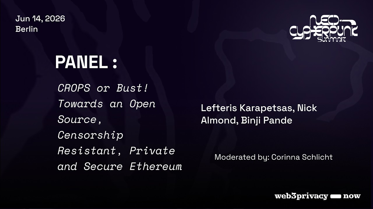 CROPS or Bust! Towards an Open Source, Censorship Resistant, Private and Secure Ethereum