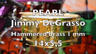 Video thumbnail for Pearl JD1455 Jimmy DeGrasso Signature Snare, Hammered Brass 14x5,5 (обзор малого барабана) by Sound Of A Drum