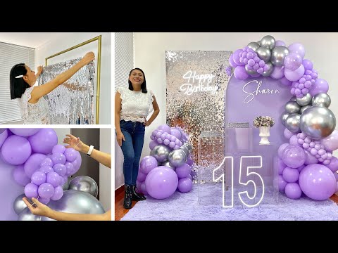 Como hacer un Arco de Globos 💜 Decoración 15 Años 💜 15th Birthday Balloons Decoration