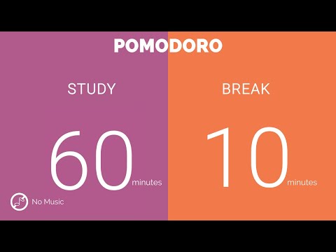 60 / 10  Pomodoro Timer  ||  No music - Study for dreams - Deep focus - Study timer
