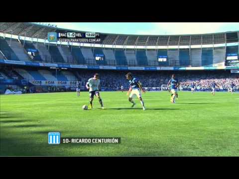 Gol de Centurión. Racing 1 - Vélez 0. Fecha 12. Torneo Primera División 2014. FPT.