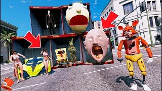 DON&#39;T CHOOSE THE WRONG CONTAINER! FOXY&#39;S LUCKY CONTAINERS! (GTA 5 Mods FNAF Kids RedHatter)