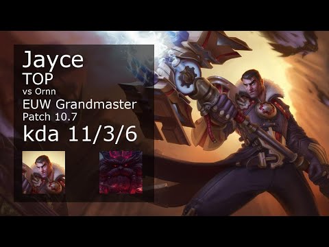 Jayce vs Ornn Top - EUW Grandmaster 11/3/6 Patch 10.7 Gameplay