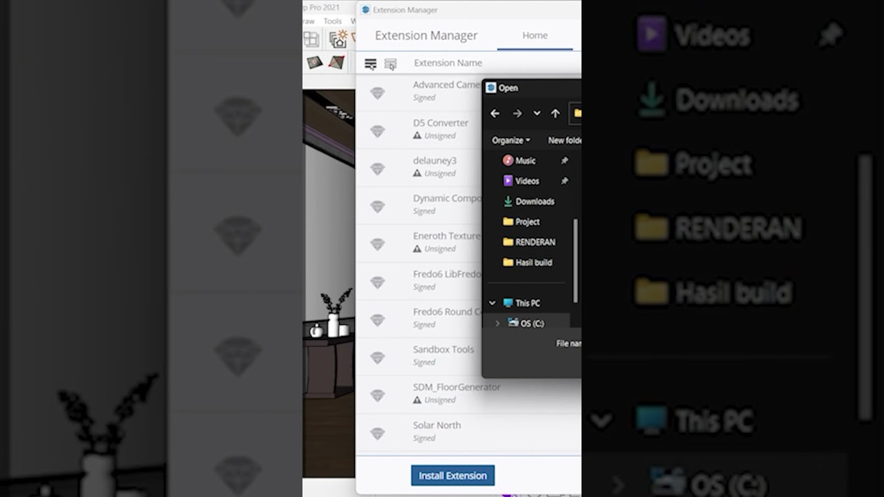 How to add plugins to your sketchup #sketchuptips #shorts