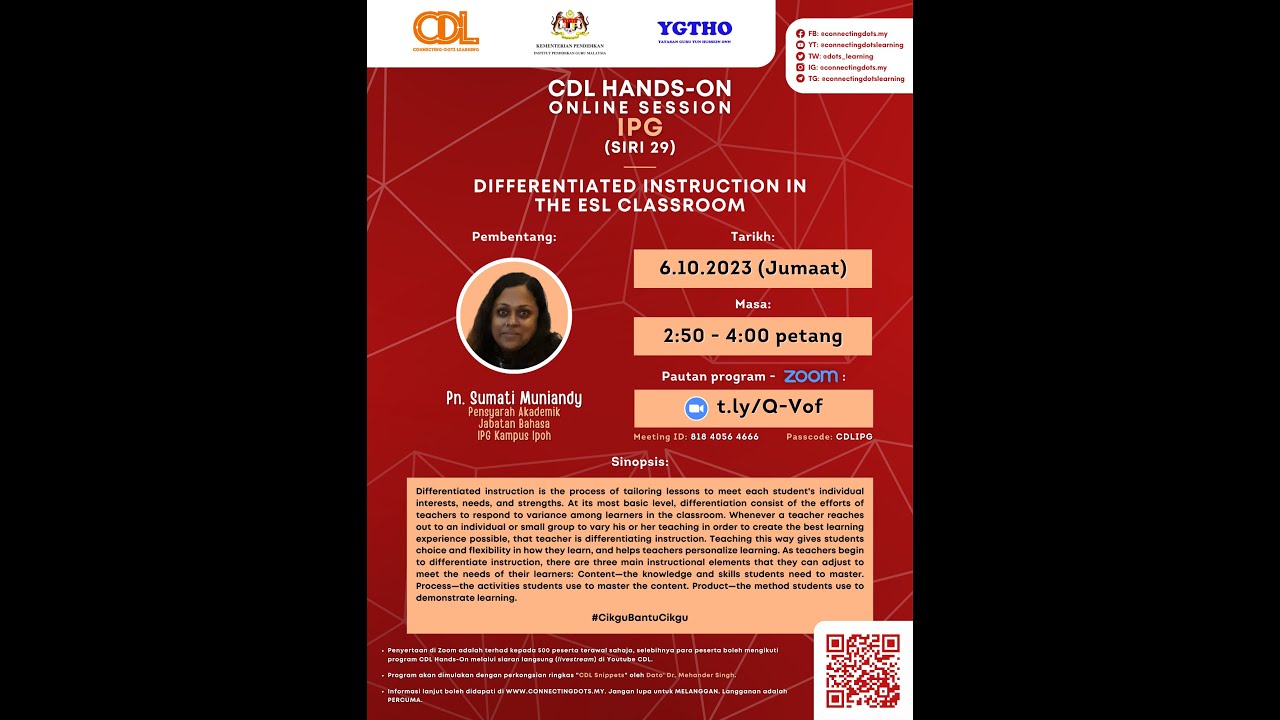 CDL Hands-On Online Session IPG (Siri 29) — Differentiated Instruction in the ESL Classroom