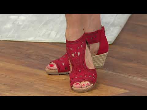 Earth Leather Cut-Out Wedges - Attalea Barbuda on QVC