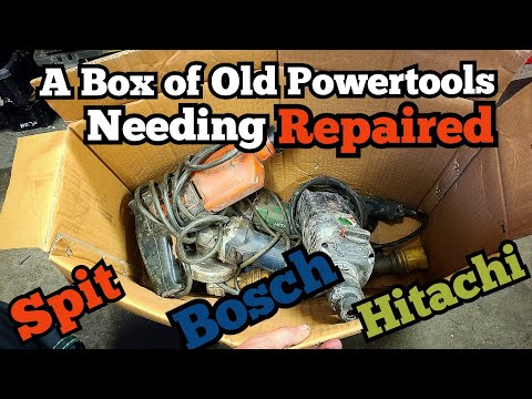 Repairing a box of very old Hitachi, Spit and Bosch powertools.