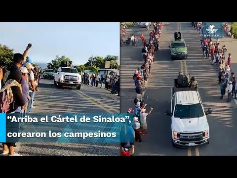 Con porras reciben al Cártel de Sinaloa en Chiapas; desfilan armados en carretera