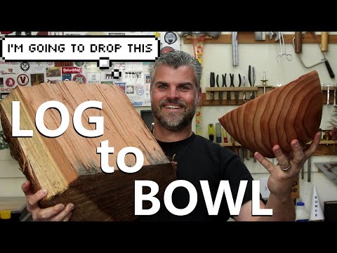 Turning A Bowl From A Redwood Tree